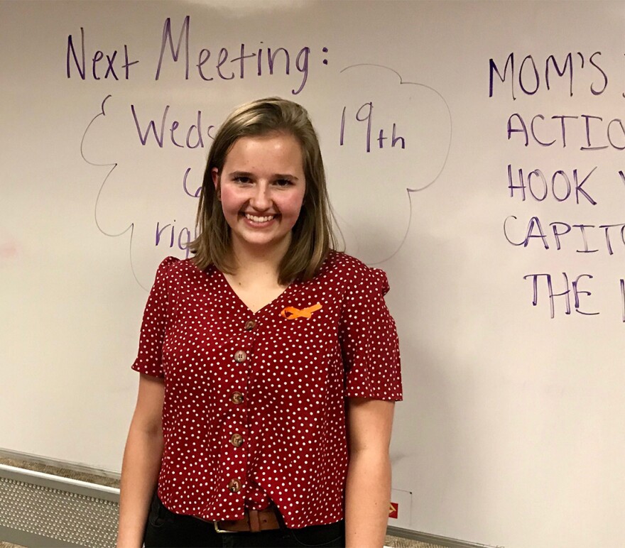 Amanda Penley speaks during a meeting of Helena Youth Against Gun Violence, Dec. 5, 2018. Penley helped form the group in March 2018.