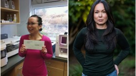 Phoenix Johnson in 2012 (left) and today. Johnson was 26 in 2012 when she worked as a lab technician for Ketchikan Indian Community. She says she was harassed and assaulted by her lab supervisor, Dr. Richard McGrath, but when she reported the assault she was fired. McGrath was convicted of sexual assault in Sitka several years later. Now Johnson is telling her story.