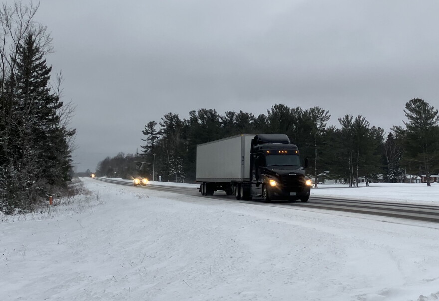 North Straits Highway in Cheboygan Jan. 12 ahead of a winter storm.