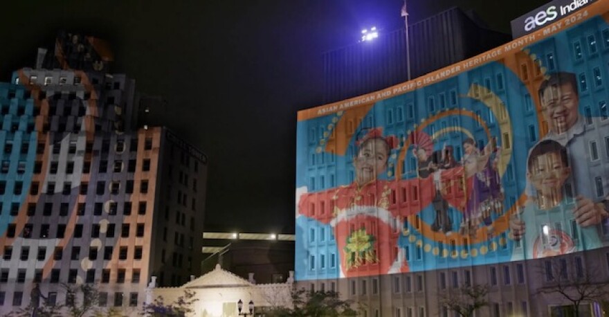 A light show on Monument Circle will feature the AAPI community in Indiana.
