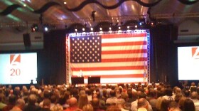 A packed ballroom hears from out going State Superintendent Sandy Garrett.