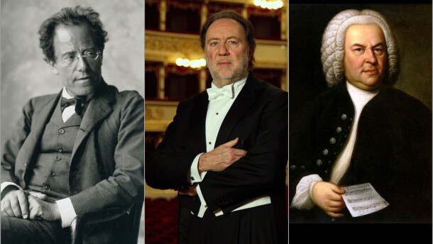 Left to right: Gustav Mahler, Riccardo Chailly, and J.S. Bach