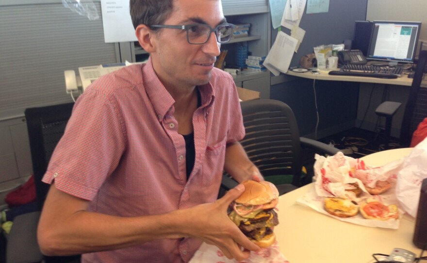 Ian uses his arm muscles for the first time since the Presidential Fitness Test in seventh grade.