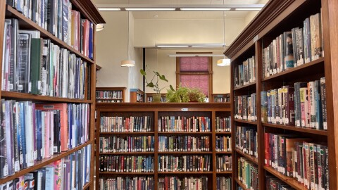 FILE photo - Bookshelves at the Bridgton Public Library.
