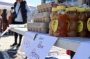 raw honey and eggs sit on a table at 2nd Street Market outdoor farmers market opening weekend and MayFair Plant Sale