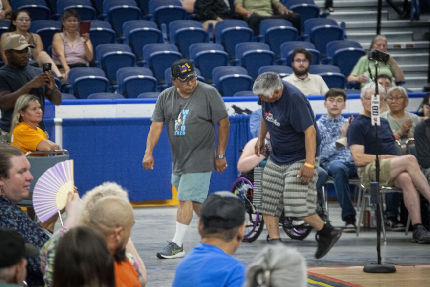 Perpetual ear weight champion Frank Lane walked roughly 1,300 feet with a 16 pound weight tied to his ear on July 19, 2025. He said he didn't stop because of the pain, but because his asthma and COPD made it difficult to walk.