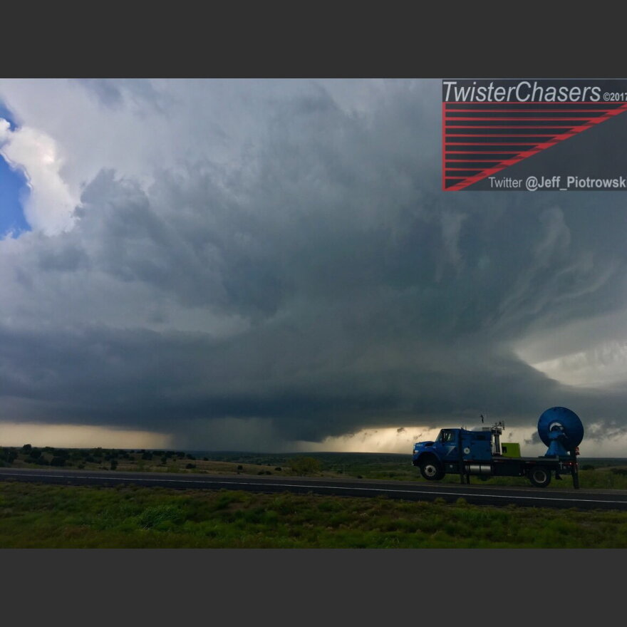 The supercell that produced the damaging tornado at Elk City Tuesday evening. 