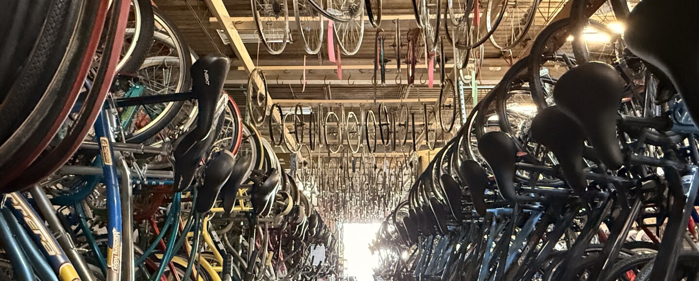 Bike parts and bikes at the Ohio City Bike Co-op.