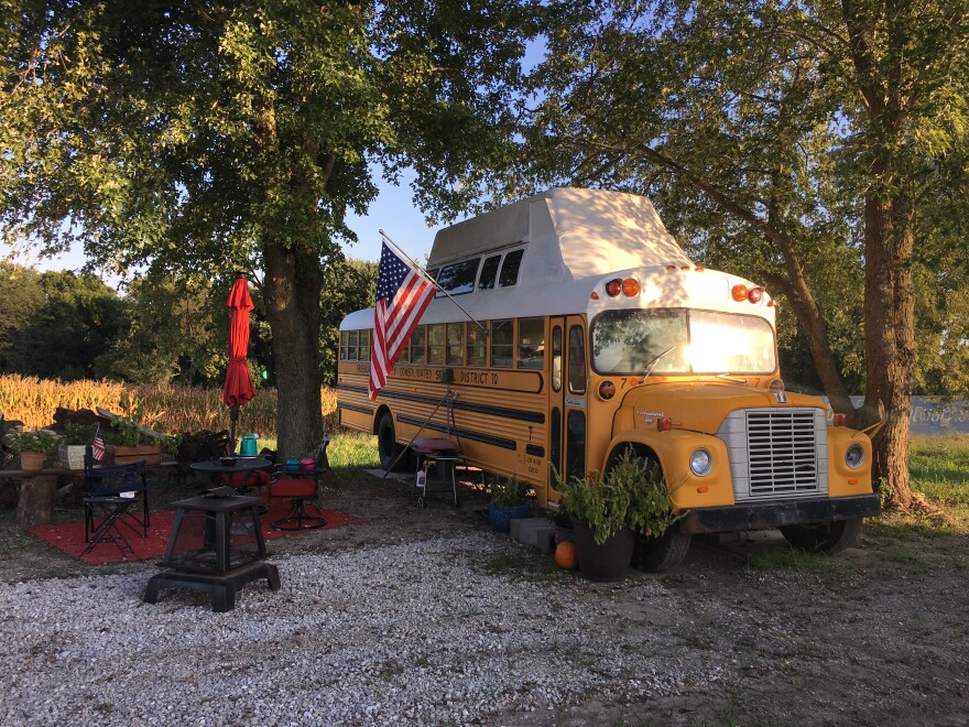 Carmen Connors' tiny-bus house is about 200-square-feet total.