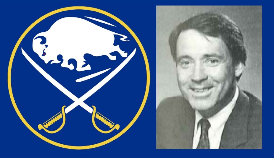 Former Buffalo Sabres player and later general manager Gerry Meehan, pictured here in the team's 1988-89 media guide, has died.
