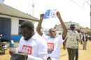 Residents and frontline workers embark on Ebola outbreak awareness campaign in Beni, North Kivu province, in eastern Congo, Friday, Aug. 21, 2026. Community engagement and education is among the pillars of Ebola treatment in the region.