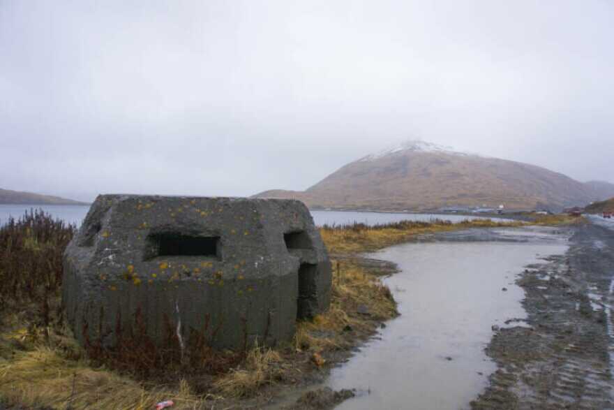 Unalaska bunker. (Theo Greenly/KUCB)