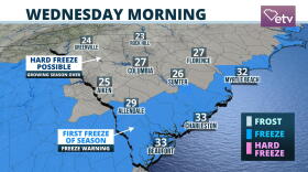 Freeze Warning for the Lowcountry and Grand Strand