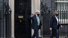 Prime Minister Boris Johnson leaves 10 Downing St. in London on Wednesday. Speculation over a vote of no confidence in his leadership mounts.