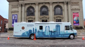 The Hamilton County Equity & Resources Mobile Tech Bus, also called the 513 Relief bus.