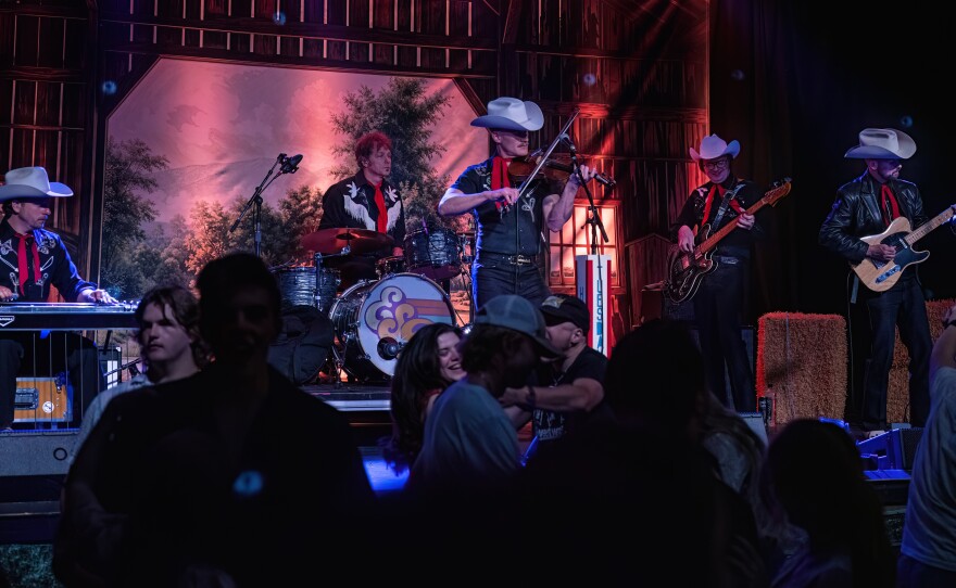 Kevin Martin, on the fiddle, leads the Cowpokes at Honky Tonk Tuesday at the Eastside Bowl in Madison, TN.
