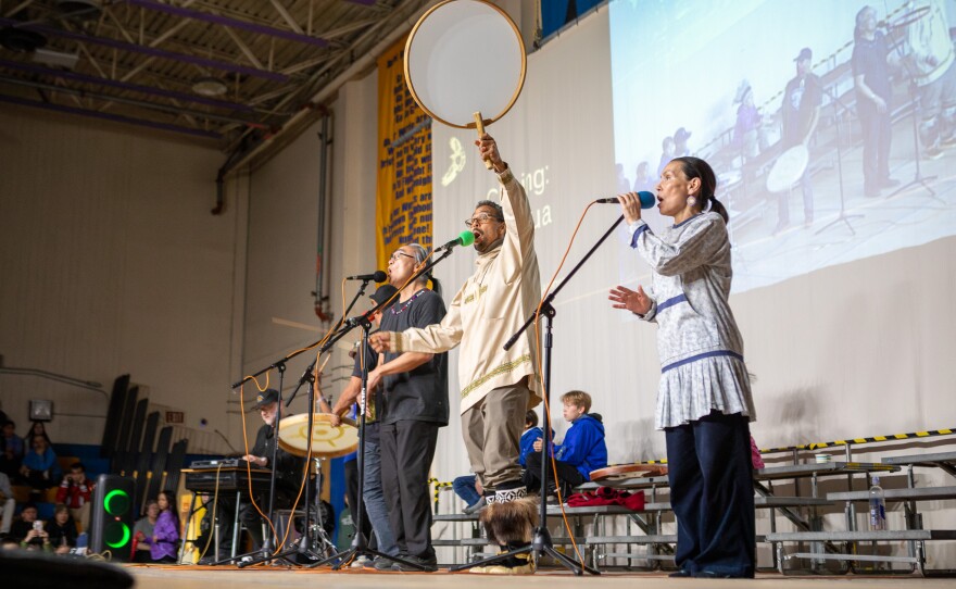 Inuit-soul group Pamyua closes out the Cama'i festival on March 29, 2026 in Bethel, Alaska.
