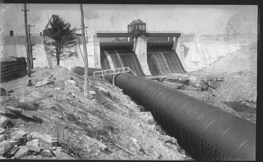 A large 3.5 mile pipe was constructed as part of the hydroelectric facility that is still powered by water from Lake Wallenpaupack.