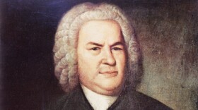 Painted portrait of German composer and organist Johann Sebastian Bach.