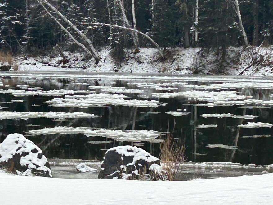 Ice pans in the Chena River along Nordale Road in late October.