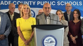 On the first day of school for Miami-Dade County, superintendent Jose Dotres visited his alma mater, Miami Senior High