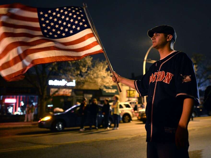 Boston residents celebrated Friday night after law enforcement officers captured one of the two suspects in the Boston Marathon bombings.