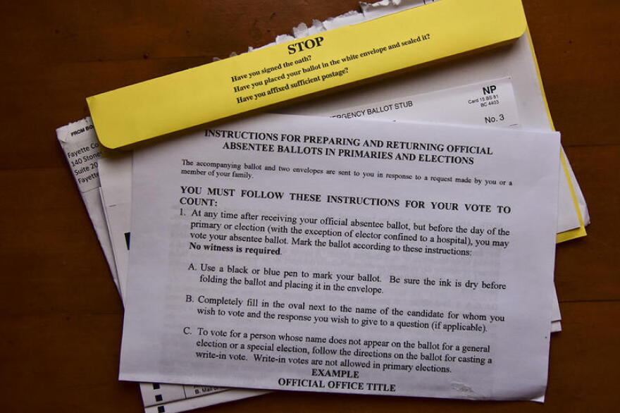 Mail-in ballots are only counted if they physically arrive at the county election administrator’s office by noon on Election Day.