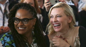 Jury members Ava DuVernay, left, and Cate Blanchett pose for photographers at the signing of the Gender Equality Pledge during the 71st international film festival, Cannes, southern France, Monday, May 14, 2018. Cornell University is bringing in film director Ava DuVernay, who directed "Selma" and the documentary "13th." She will be the first woman of color to give Cornell’s speech in a decade. (Photo by Joel C Ryan/Invision/AP)