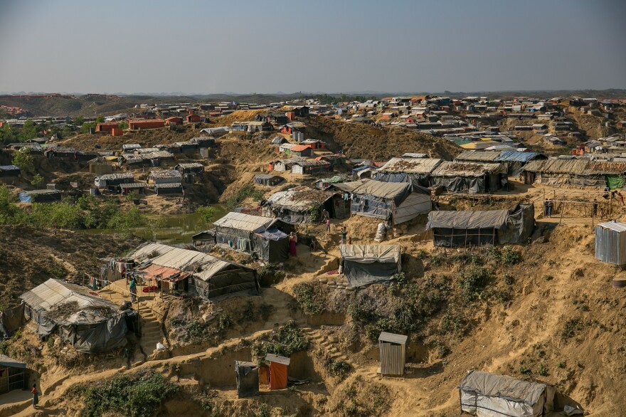 A view of the Balukhali refugee camp in Bangladesh. Aid workers worry that the hillsides could collapse during the heavy monsoon rains.