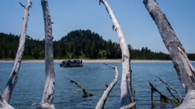 People on a boat in the middle of a river