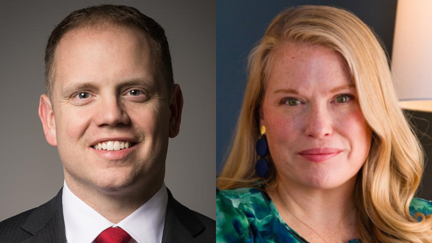 Indiana House District 88 candidates from left to right: Incumbent Republican Chris Jeter and Democrat Stephanie Jo Yocum.