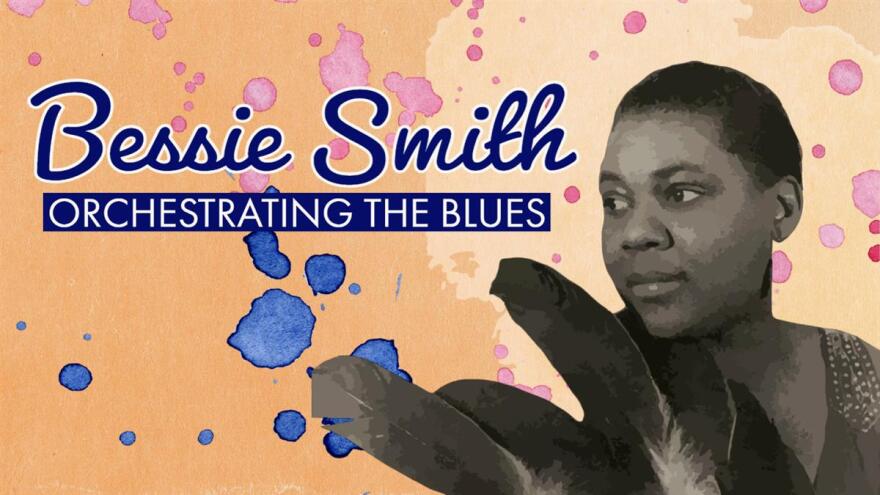“Bessie Smith:  Orchestrating the Blues” banner.