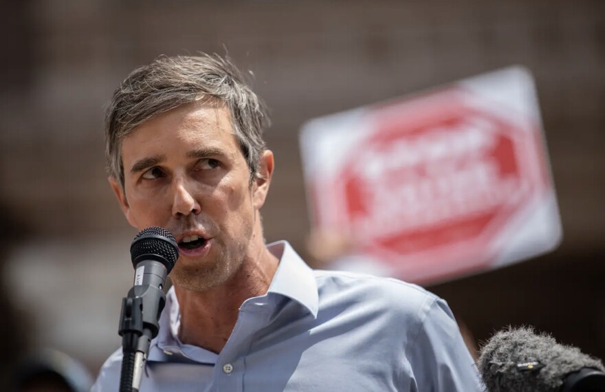 Former U.S. Rep. Beto O’Rourke, D-El Paso, speaks at “Texans Rally for Our Voting Rights” at the Texas Capitol in Austin on May 8, 2021.