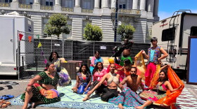 Anjali Rimi sits with members of Parivar