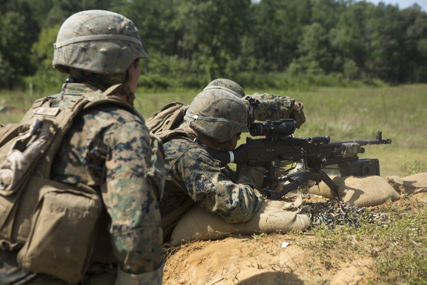 Marines training outside