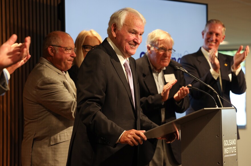 Thomas Golisano announced that he was giving $360 million of his personal wealth to dozens of Upstate non-profits at the Golisano Institute Tuesday.