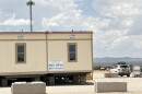 A Barnard Construction staging site in Hudspeth County, Texas pictured in June 2026. Barnard is one of three companies awarded millions of dollars in federal contracts for border wall building in the Big Bend region.