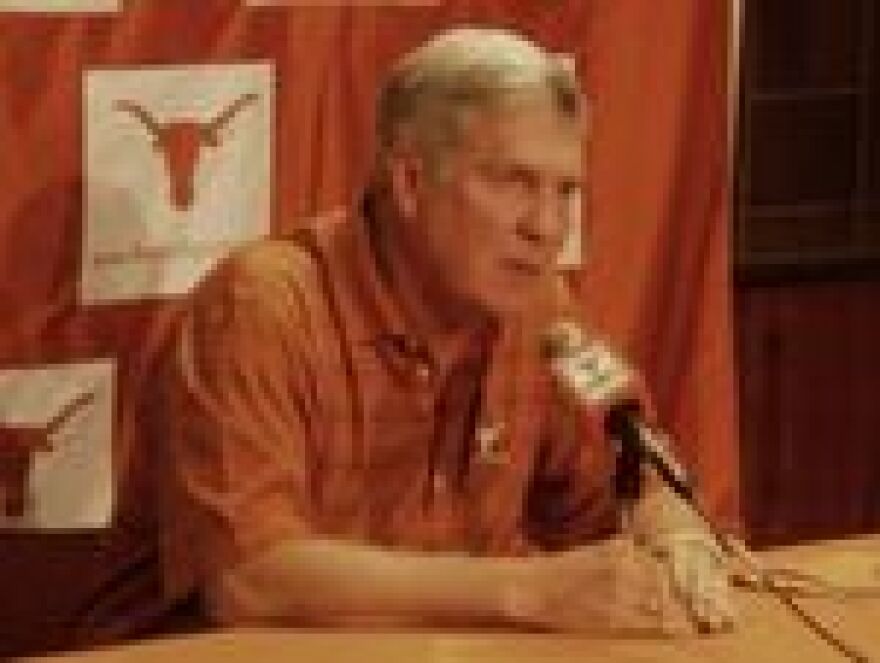 University of Texas at Austin head football coach Mack Brown speaks to the media back in October when the team had hit a rough patch. Saturday night, the Longhorns were back to their winning ways.