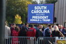 Supporters line up for President Donald Trump's rally in Rock Hill, South Carolina, on Thursday, Oct. 29, 2026, to help boost turnout for Sen. Darline Graham.