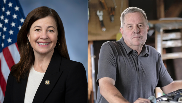 Democratic Congresswoman Kristen McDonald Rivet (left) and Republican Tom Smith (right) are facing off in Michigan's 8th Congressional District race this November.