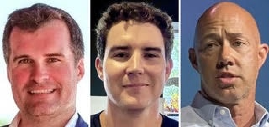 Independent Alex Cooke (from left) and Democrat James Martin are looking to unseat U.S. Rep. Brian Mast from representing House District 21.