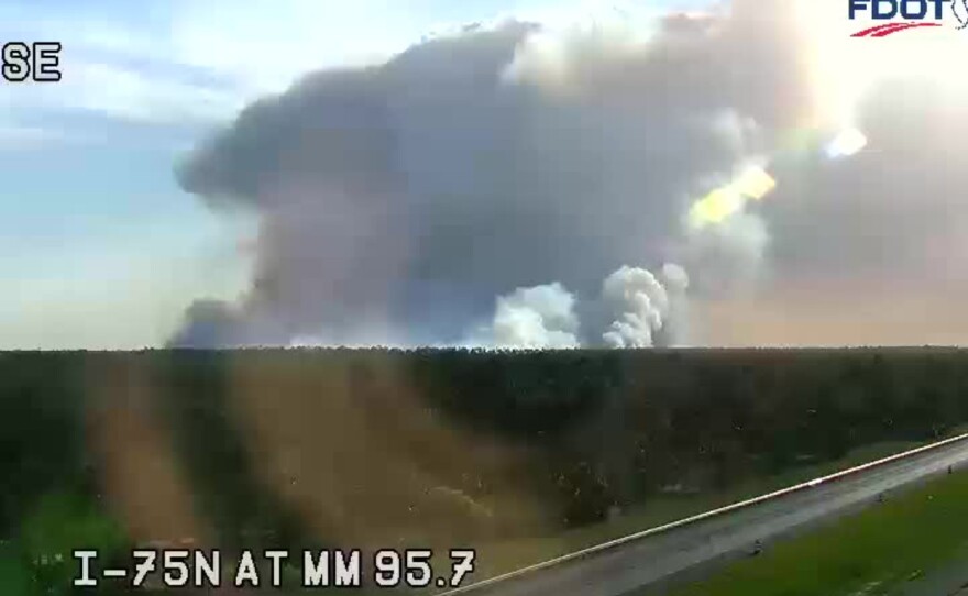 Smoke from fire in Picayune Strand State Forest in Collier County.