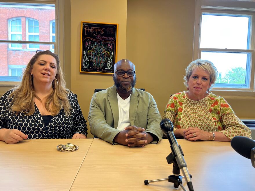 From left to right: Colleen Merced, executive director of the McMahon Ryan Child Advocacy Site, Timothy "Noble" Jennings-Bey of Street Addiction Institute, and Sheila Poole, commissioner of the NYS Office of Children and Family Services