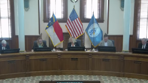 The New Hanover County Board of Commissioners during their Monday, September 21 meeting.