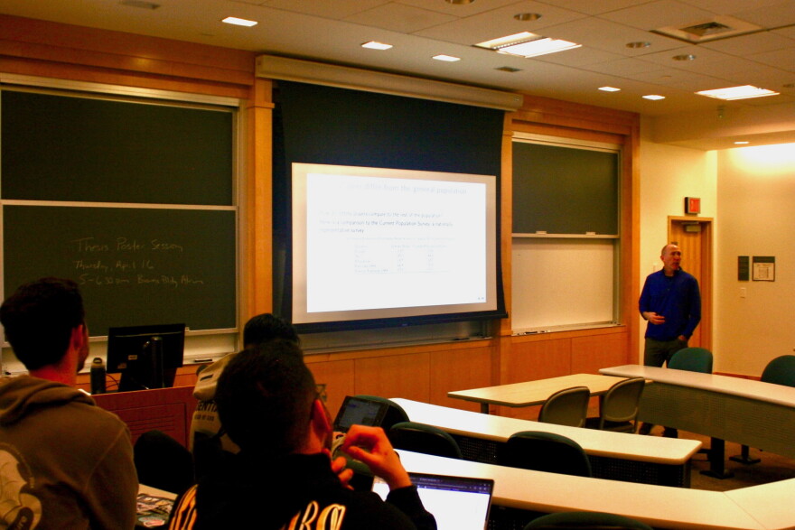 Sam Bonsall teaches a research class for undergrads that serves as a 'launch pad' to help them write an upcoming honors thesis.