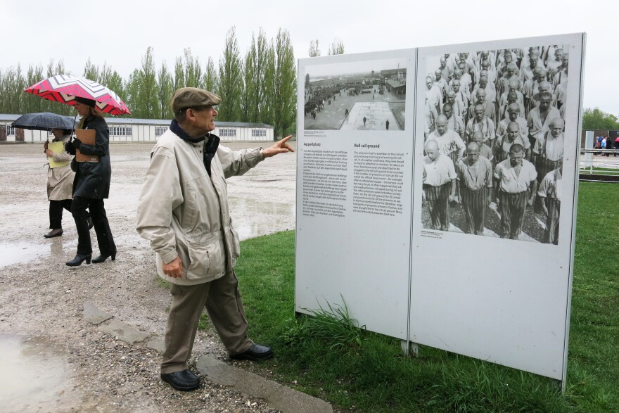 Wolf Prensky, an 85-year-old retired scientist who lives in Maryland, enters the sprawling Dachau memorial site, feeling dread. "The place hasn't changed," he says.