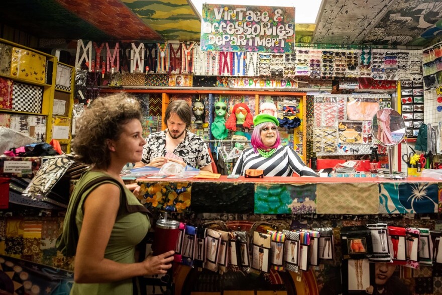 Store manager Jerry Durham, right, describes Lucy in Disguise with Diamonds as the closet of the "coolest aunt you have."