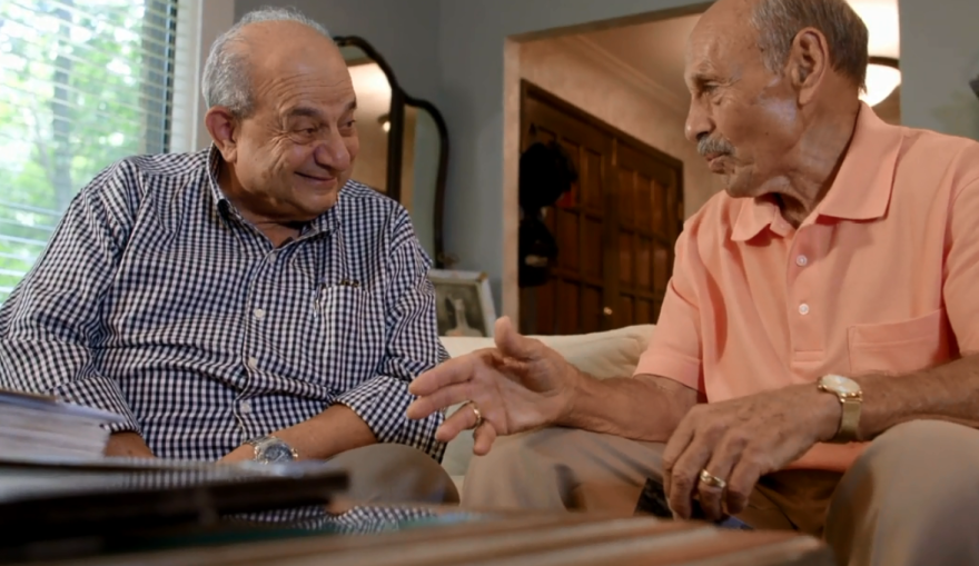 Ben Alalouf (right) first meetinng the brother of his childhood friend Seka