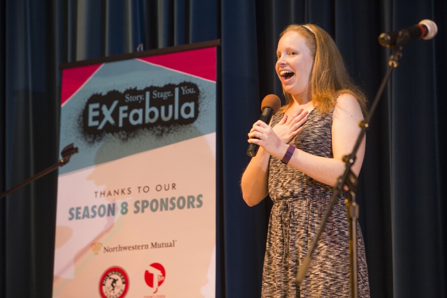 Tara Sisco sharing her story at the Hidden StorySlam in 2016.