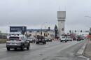 Traffic flows across four lanes of Highway 210/Washington Street on Tuesday, Oct. 27, 2026, in Brainerd. A portion of the main thoroughfare was reconstructed over the summer, including the addition of two roundabouts.